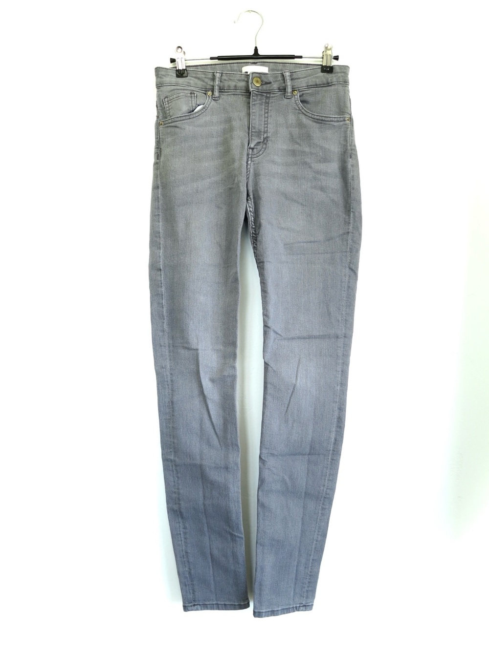 Divided X H&M Women's Skinny Gray Jeans - Slim Fit Stretch Denim